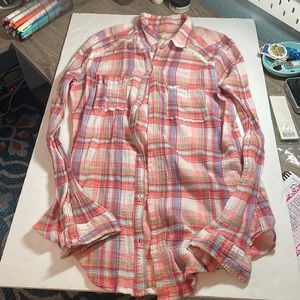 Hollister Pink plaid button down